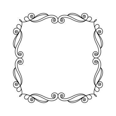 Zarif çerçeve. Vektör çizim. Siyah .
