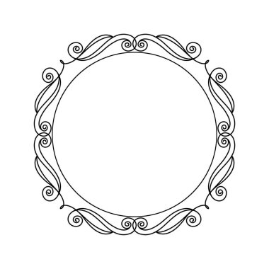 Zarif çerçeve. Vektör çizim. Siyah .