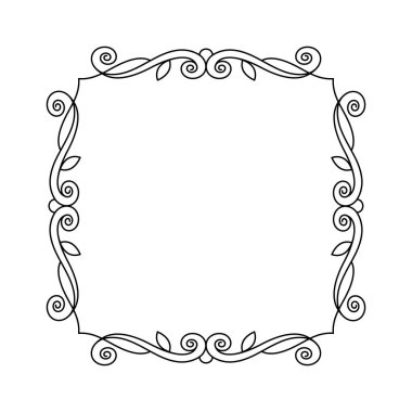 Çerçeve çiçek. Vektör çizim. Siyah .