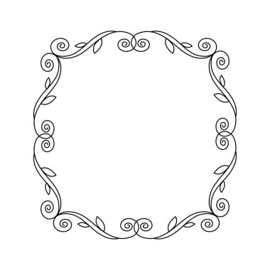 Çerçeve çiçek. Vektör çizim. Siyah .