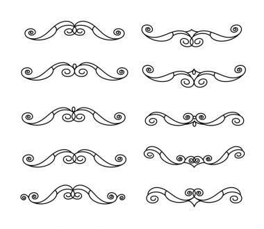 Dekoratif öğeler kümesi. Dividers.Vector illüstrasyon.