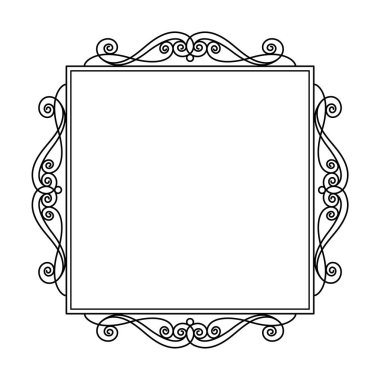 Vektör retro çerçeveler. Vektör çizim. Siyah .