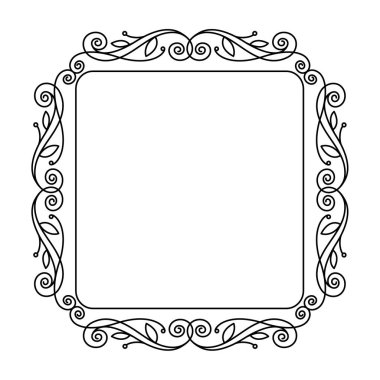 Zarif çerçeve. Vektör çizim. Siyah .