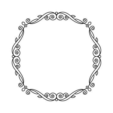 Çerçeve çiçek. Vektör çizim. Siyah .