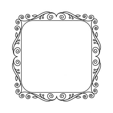 Çerçeve çiçek. Vektör çizim. Siyah .