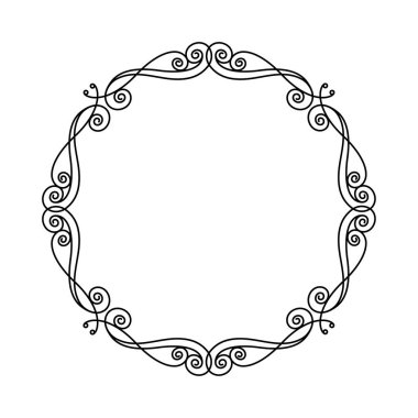 Zarif çerçeve. Vektör çizim. Siyah .