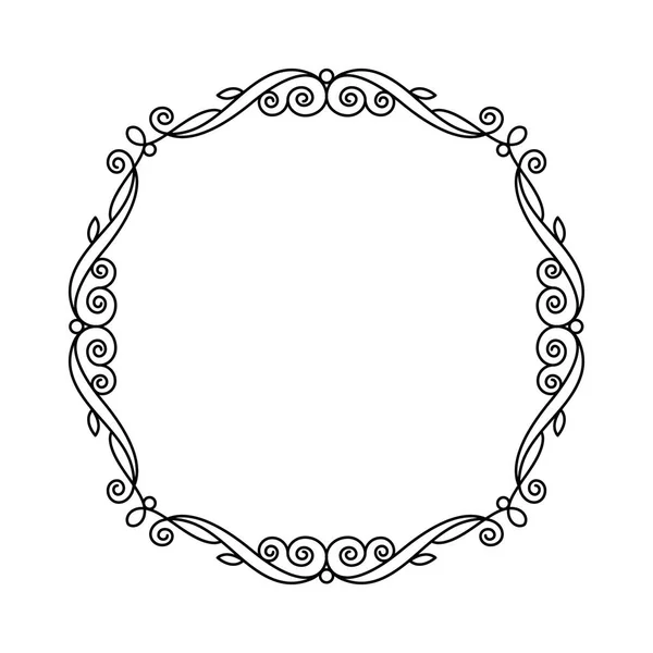 Floral frame.Vector illustration.Black . — Stock Vector