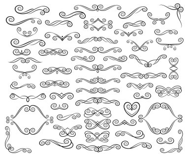 Dekoratif öğeler kümesi. Dividers.Vector illüstrasyon.