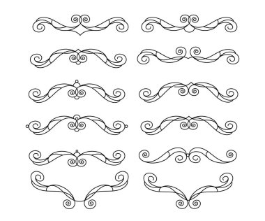 Dekoratif öğeler kümesi. Dividers.Vector illüstrasyon.