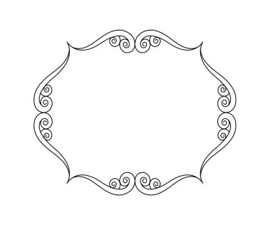 Zarif çerçeve. Vektör çizim. Siyah .