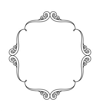 Zarif çerçeve. Vektör çizim. Siyah .
