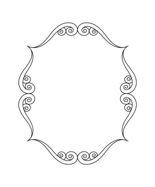 Zarif çerçeve. Vektör çizim. Siyah .