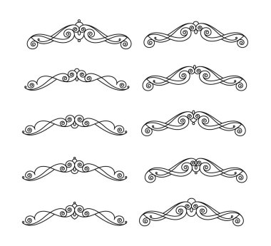 Dekoratif öğeler kümesi. Dividers.Vector illüstrasyon.