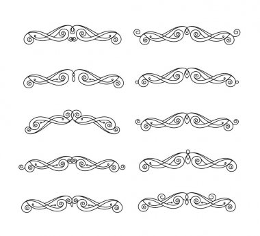 Dekoratif öğeler kümesi. Dividers.Vector illüstrasyon.