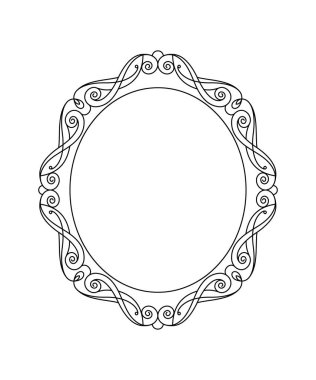 Dekoratif retro çerçeveler. Vektör çizim. Siyah .