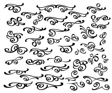 Dekoratif öğeler kümesi. Bölücüler. Vektör çizim. 