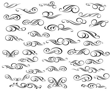 Dekoratif öğeler kümesi. Dividers.Vector illüstrasyon.