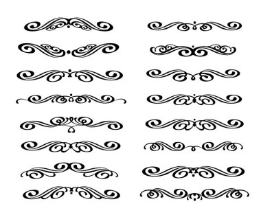 Dekoratif öğeler kümesi. Dividers.Vector illüstrasyon.
