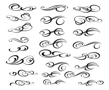 Dekoratif öğeler kümesi. Dividers.Vector illüstrasyon.