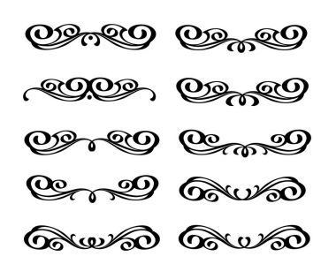 Dekoratif öğeler kümesi. Dividers.Vector illüstrasyon.