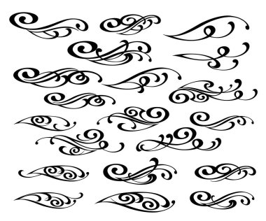 Tasarım öğeleri kümesi. Vektör çizim. Siyah .