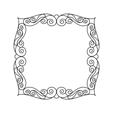 Vektör retro çerçeveler. Vektör çizim. Siyah .