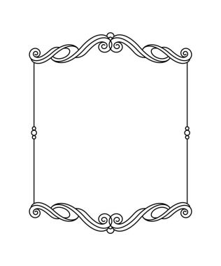 Zarif çerçeve. Vektör çizim. Siyah .