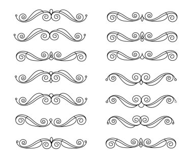 Dekoratif öğeler kümesi. Dividers.Vector illüstrasyon.