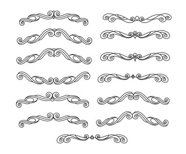 Dekoratif öğeler kümesi. Dividers.Vector illüstrasyon.