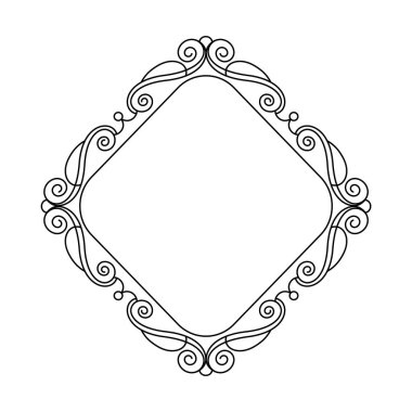 Zarif çerçeve. Vektör çizim. Siyah .