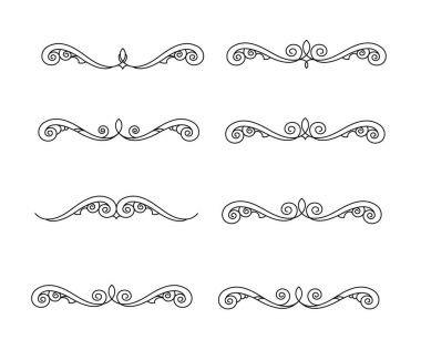 Tasarım öğeleri kümesi. Vektör çizim. Siyah .