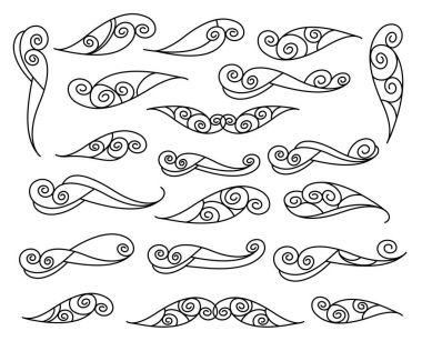 Dekoratif öğeler kümesi. Dividers.Vector illüstrasyon.