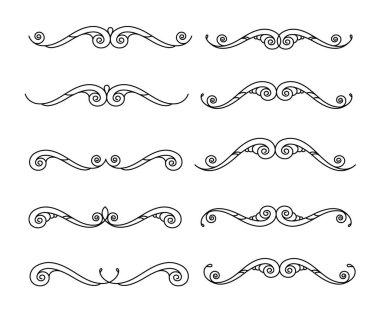 Tasarım öğeleri kümesi. Vektör çizim. Siyah .