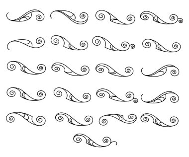 Dekoratif öğeler kümesi. Dividers.Vector illüstrasyon.