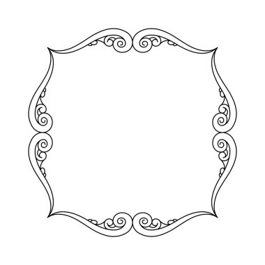 Zarif çerçeve. Vektör çizim. Siyah .