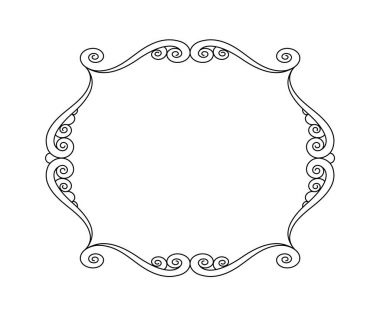 Zarif çerçeve. Vektör çizim. Siyah .