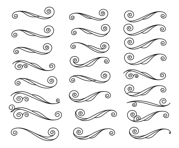 Conjunto de elementos decorativos. Divisores. Ilustración vectorial . — Vector de stock