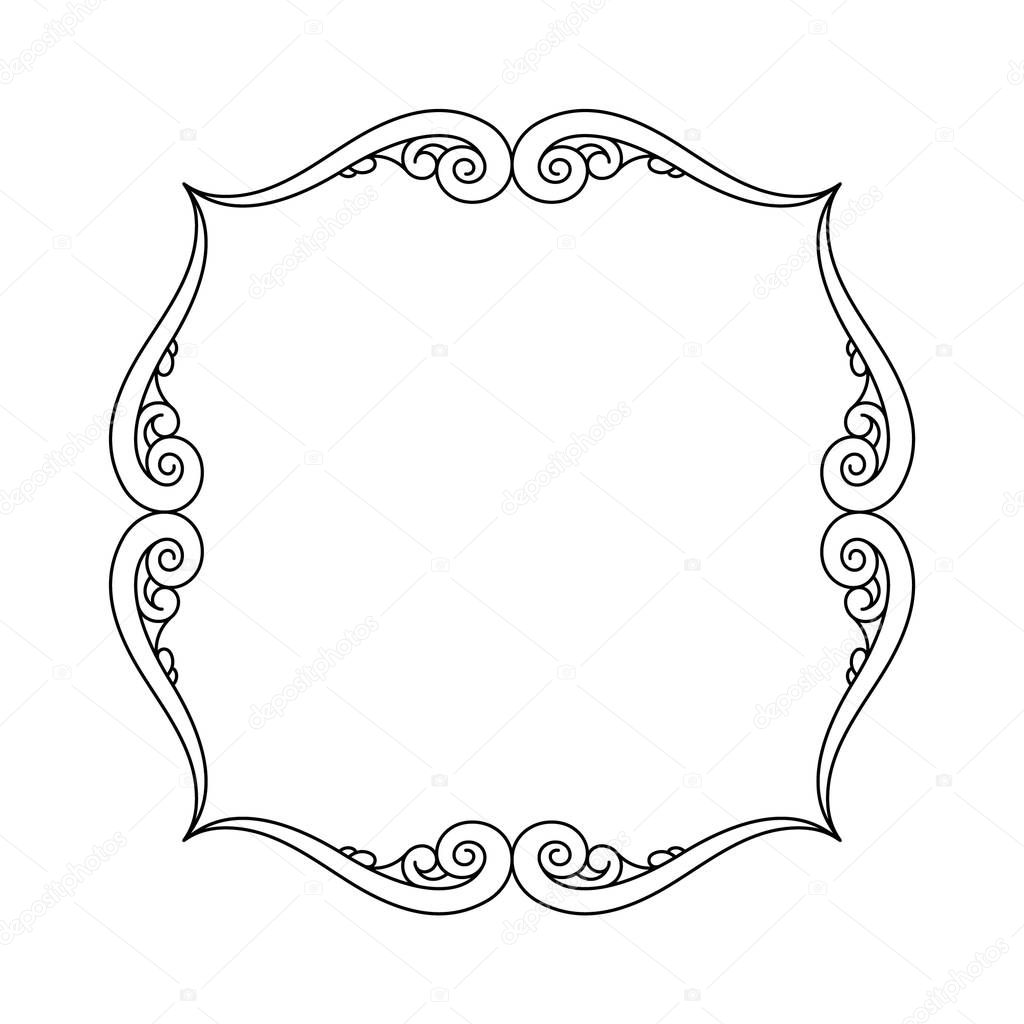 Elegant frame.Vector illustration. Black .