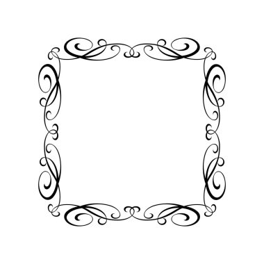 Vektör retro çerçeveler. Vektör çizim. Beyaz üzerine siyah.