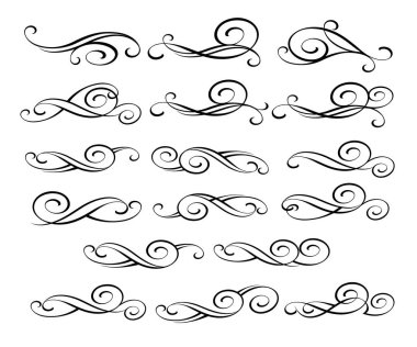 Dekoratif öğeler kümesi. Dividers.Vector illüstrasyon.