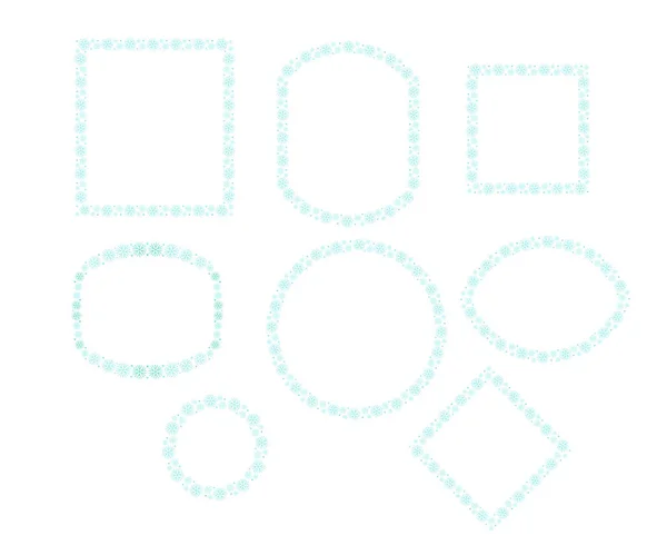 Set frame of snowflakes . Christmas.Vector illustration.Blue on white. — Stock Vector