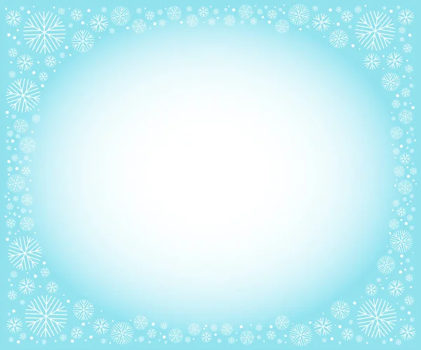 Moldura de fundo de flocos de neve .Christmas.Vector illustration.Blue branco . — Vetor de Stock