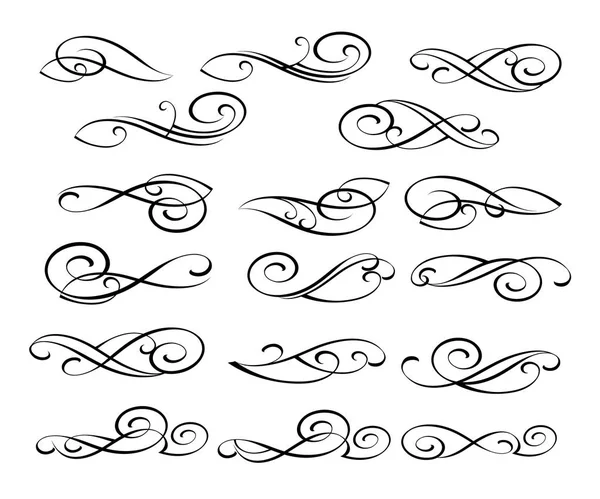 Tasarım öğeleri kümesi. Vektör çizim. Beyaz üzerine siyah.