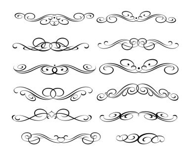 Dekoratif öğeler kümesi. Dividers.Vector illüstrasyon.