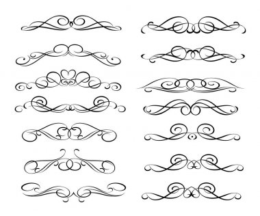 Dekoratif öğeler kümesi. Dividers.Vector illüstrasyon.