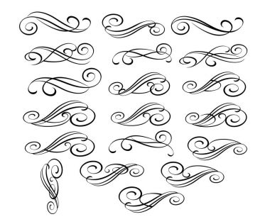 Dekoratif öğeler kümesi. Dividers.Vector illüstrasyon.