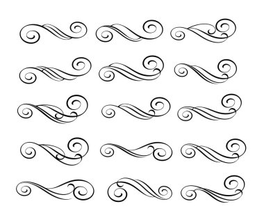 Dekoratif öğeler kümesi. Dividers.Vector illüstrasyon.