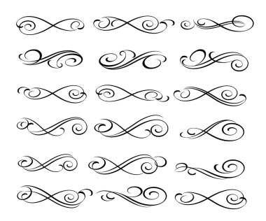 Dekoratif öğeler kümesi. Dividers.Vector illüstrasyon.