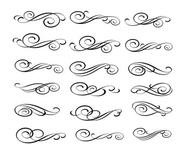 Dekoratif öğeler kümesi. Dividers.Vector illüstrasyon.