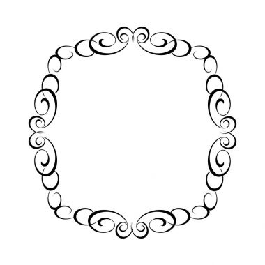 Zarif çerçeve. Vektör çizim. Siyah beyaz.